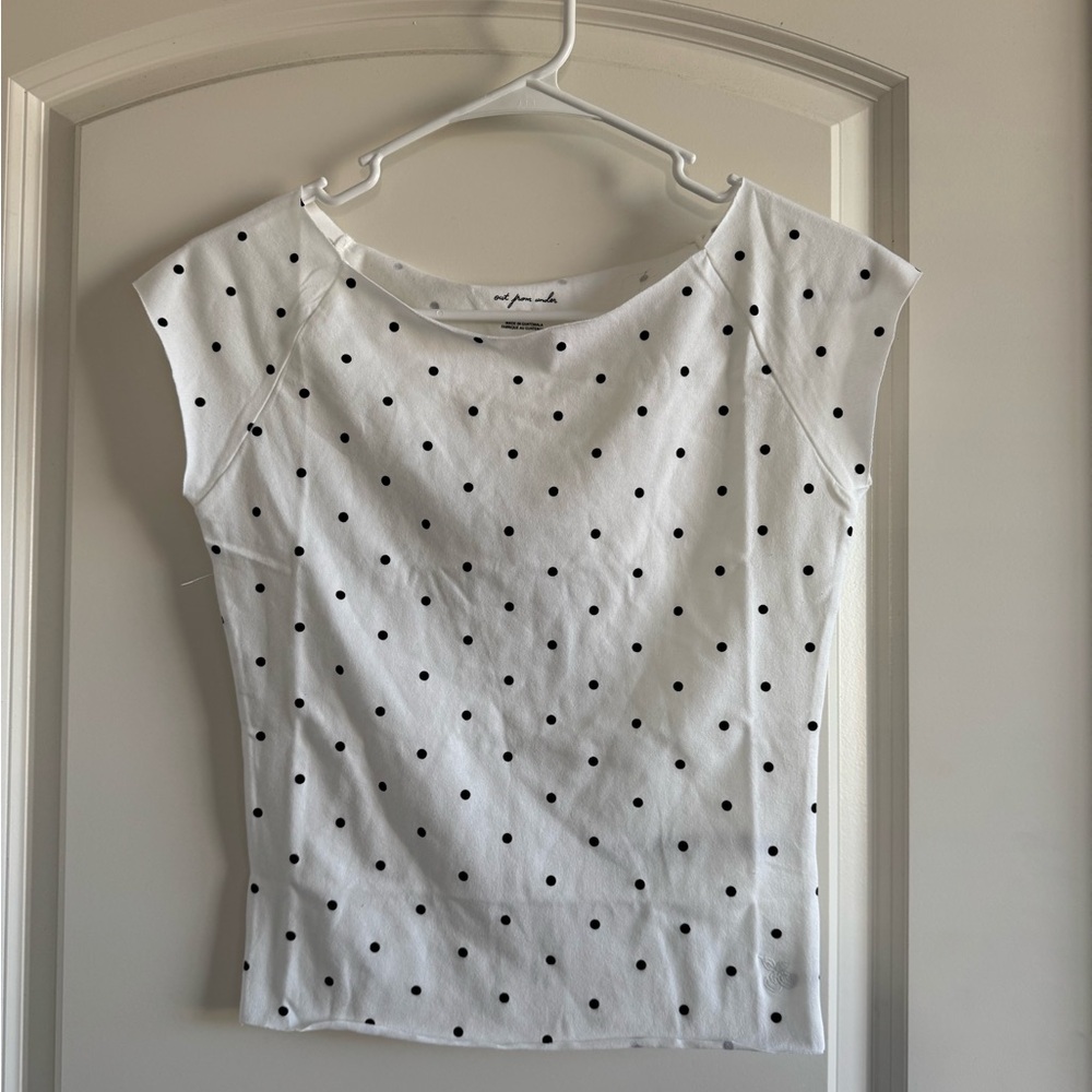 White Polka Dot Women's Top